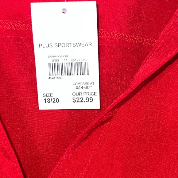 Cato Button Down Athlesiure sports wear top Deep Red 18-20W New with Tags - Picture 7 of 9